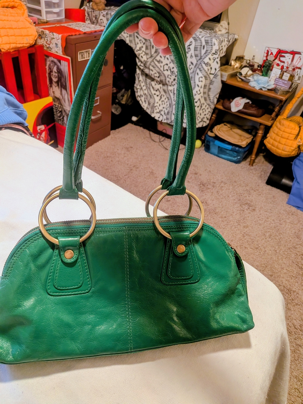 Vintage Latico Leather Satchel Handbag with Gold Accent - Picture 2 of 9